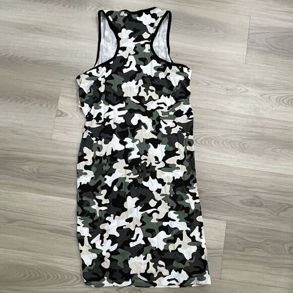 TOMMY HILFIGER SPORT WOMEN KNEE LENGTH CAMO-DRESS-BLACK/GREEN SLEEVELESS SIZE S - Picture 3 of 8
